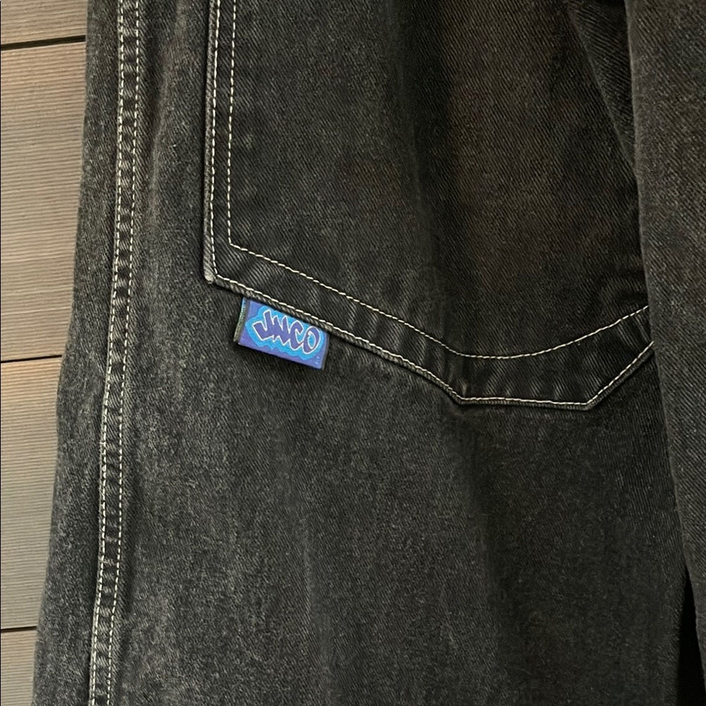 Vintage JNCO Black Wide-Leg Jeans with JNCO Embroidery - Picture 4 of 8